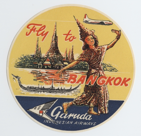 Luggage label: Garuda Indonesian Airways, Bangkok