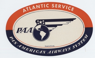 Image: luggage label: Pan American Airways System, Atlantic Service