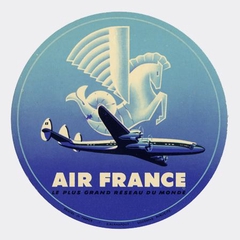 Image: luggage label: Air France, Lockheed L-1049 Super Constellation