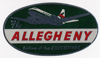 Image: luggage label: Allegheny Airlines