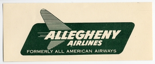 Image: luggage label: Allegheny Airlines