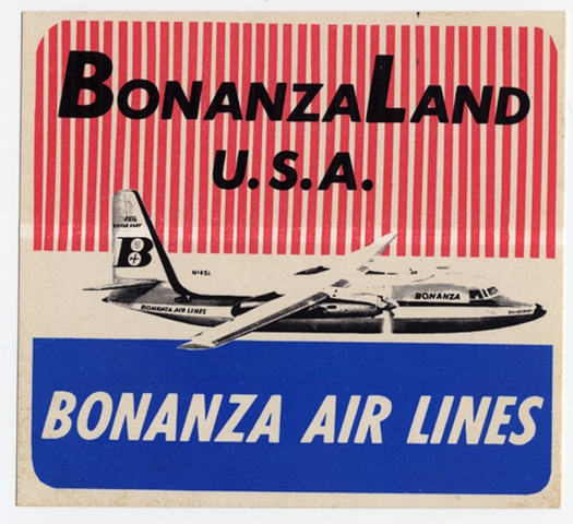 Luggage label: Bonanza Air Lines