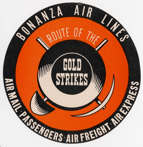 Luggage label: Bonanza Air Lines