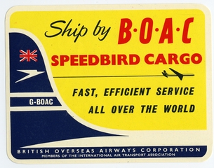 Image: luggage label: BOAC (British Overseas Airways Corporation)