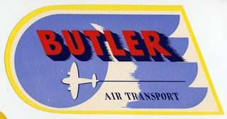 Image: luggage label: Butler Air Transport