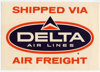 Image: cargo luggage label: Delta Air Lines