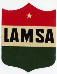 Image: luggage label: LAMSA (Líneas Aéreas Mexicanas)