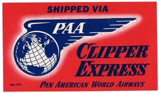 Image: luggage label: Pan American World Airways, Clipper Express