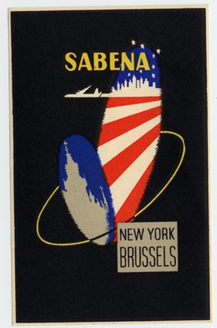 Luggage label: Sabena Belgian Airlines