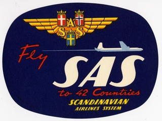 Image: luggage label: SAS (Scandinavian Airlines System)