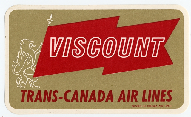 Luggage label: Trans-Canada Air Lines (TCA)