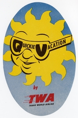 Image: luggage label: TWA (Trans World Airlines)