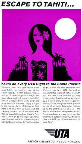 Advertisement: UTA (Union de Transports Aériens), Sunset