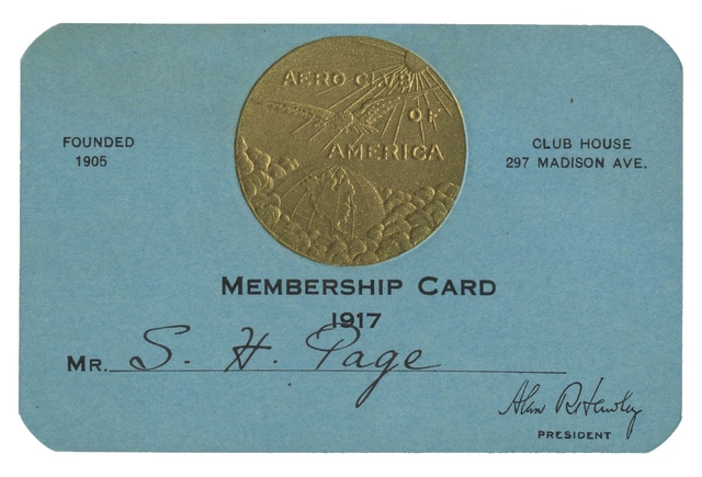 Membership card: Stanley Henry Page