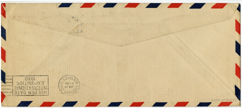 Image: airmail flight cover: Air Mail Service, first airmail flight, New Zealand - United States route