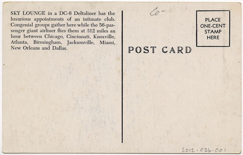 Image: postcard: Delta Air Lines, Douglas DC-6 Deltaliner