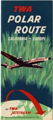 Image: route map: TWA (Trans World Airlines), polar route, Lockheed L-1649 Starliner