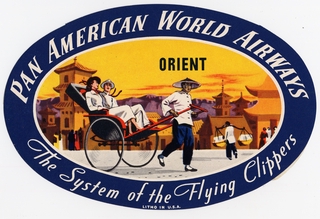 Image: luggage label: Pan American World Airways, Orient