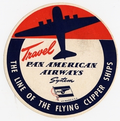 Image: luggage label: Pan American Airways, The Line of the Flying Clippers