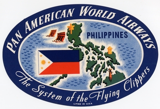 Image: luggage label: Pan American World Airways, Philippines