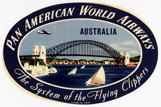 Image: luggage label: Pan American World Airways, Australia