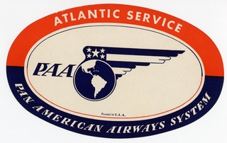 Image: luggage label: Pan American Airways System, Atlantic Service