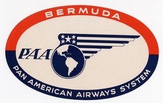 Image: luggage label: Pan American Airways System, Bermuda
