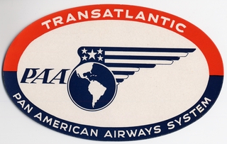 Image: luggage label: Pan American Airways System, Transatlantic