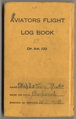 Image: log book: Aviators flight log book, Ralph A. Dahlstrom