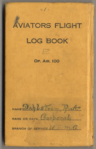 Log book: Aviators flight log book, Ralph A. Dahlstrom