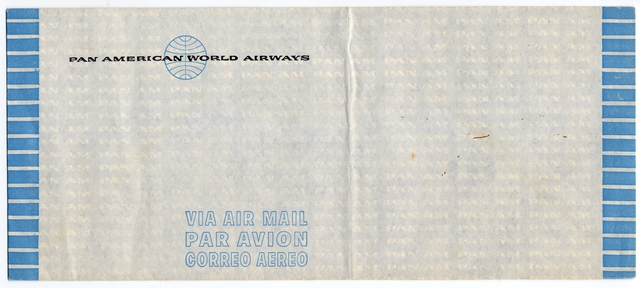 Airmail envelope: Pan American World Airways