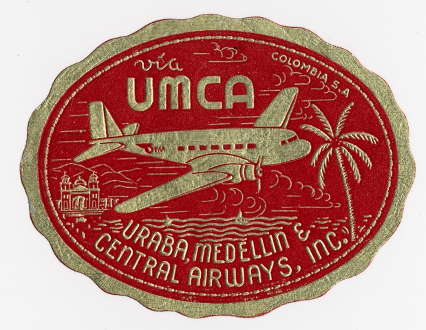 Sticker: Pan American Airways, UMCA (Uraba, Medellin and Central Airways)