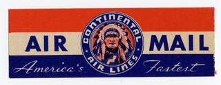 Image: airmail courtesy stamp: Continental Air Lines