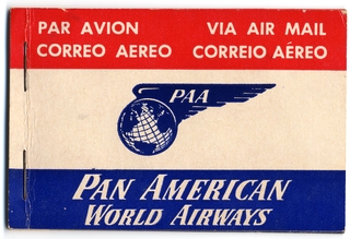 Image: airmail courtesy label book: Pan American World Airways