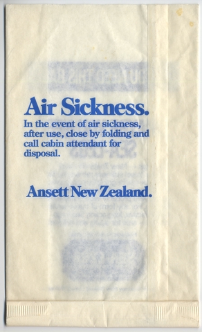 Airsickness bag: Ansett New Zealand