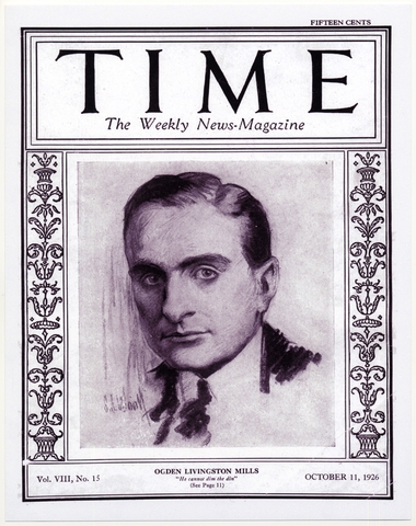 Periodical cover: Time magazine, Ogden Livingston Mills [reproduction]