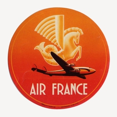 Image: luggage label: Air France, Lockheed Constellation