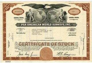 Image: stock certificate: Pan American World Airways