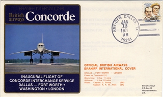 Image: airmail flight cover: Braniff International, British Airways, Concorde