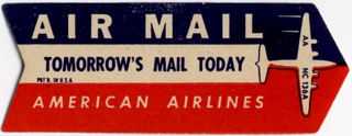 Image: airmail courtesy label: American Airlines