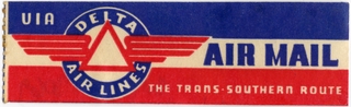 Image: airmail courtesy label: Delta Air Lines