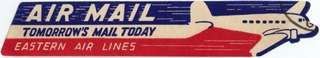 Image: airmail courtesy label: Eastern Air Lines