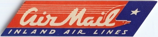Image: airmail courtesy label: Inland Air Lines