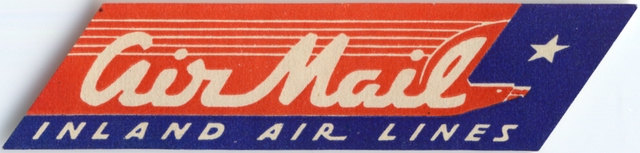 Airmail courtesy label: Inland Air Lines