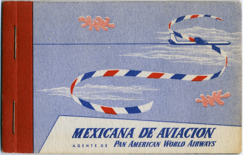 Image: airmail courtesy label booklet: Mexicana de Aviación