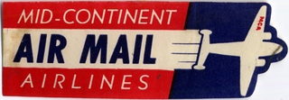 Image: airmail courtesy label: Mid-Continent Airlines