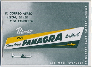 Image: airmail courtesy label booklet: Panagra (Pan American-Grace Airways)