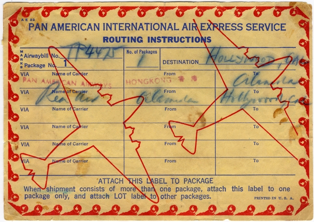 Shipping label: Pan American Airways