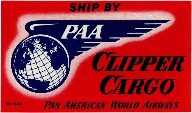 Shipping label: Pan American World Airways