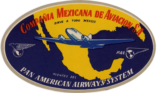 Luggage label: Mexicana de Aviación S.A., Pan American Airways System
